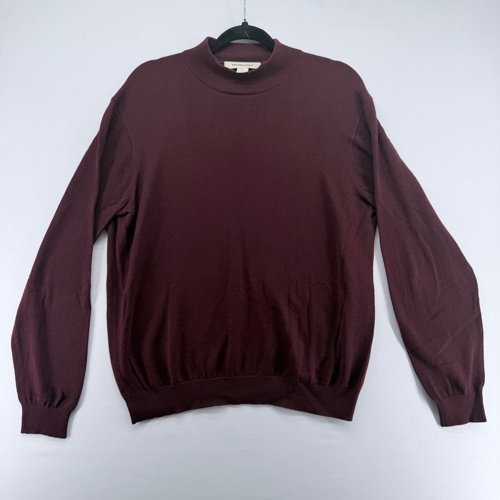 Vintage Pronto Uomo Mens‎ Burgundy Blend Mock Neck Sweater Maroon Size M
